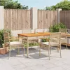 Image de vidaXL Ensemble à manger de jardin avec coussins 5pcs Beige poly rotin