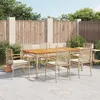 Image de vidaXL Ensemble à manger de jardin et coussins 7 pcs beige poly rotin