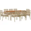 Image de vidaXL Vidaxl Ensemble À Manger De Jardin Et Coussins 9 Pcs Beige Poly Rotin