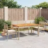 Image de vidaXL Ensemble à manger de jardin coussins 4 pcs beige résine tressée