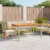 Image de vidaXL Ensemble à manger de jardin avec coussins 5pcs Beige poly rotin