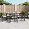 Image de vidaXL Ensemble à manger de jardin 9pcs coussins noir résine tressée