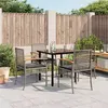 Image de vidaXL Ensemble à manger de jardin 5 pcs coussins gris résine tressée