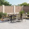Image de vidaXL Ensemble à manger de jardin et coussins 7 pcs gris rotin3213621