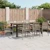 Image de vidaXL Ensemble à manger de jardin 9 pcs coussins gris résine tressée