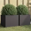 Image de vidaXL Jardinières 2 pcs noir 32x30x29 cm acier laminé à froid