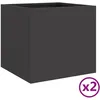 Image de vidaXL Vidaxl Jardinières 2 Pcs Noir 32x30x29 Cm Acier Laminé À Froid
