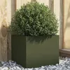 Image de vidaXL Jardinière vert olive 32x30x29 cm acier841541