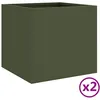 Image de Vidaxl JardiniÃ¨res 2 Pcs Vert Olive 32x30x29 Cm Acier LaminÃ© Ã Froid