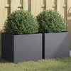 Image de vidaXL Jardinières 2 pcs anthracite 42x40x39 cm acier841552