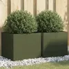 Image de vidaXL Jardinières 2 pcs vert olive 42x40x39 cm acier841554
