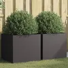 Image de vidaXL Jardinières 2 pcs noir 49x47x46 cm acier841560