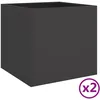 Image de vidaXL Vidaxl Jardinières 2 Pcs Noir 49x47x46 Cm Acier Laminé À Froid