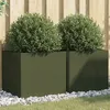Image de vidaXL Jardinières 2 pcs vert olive 49x47x46 cm acier841566