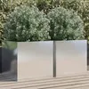 Image de vidaXL Jardinières 2 pcs argenté 49x47x46 cm acier inoxydable841568