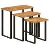 Image de vidaXL Tables gigognes 3 pcs avec bord vivant bois massif d'acacia