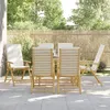Image de vidaXL Vidaxl Chaises Inclinables De Jardin Pliantes Lot De 6 Coussins Bambou