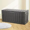 Image de Vidaxl Ensemble De Bistro Pliante 3 Pcs Et Coussins Gris FoncÃ© Bambou