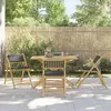Image de Vidaxl Ensemble De Bistro Pliante 5 Pcs Et Coussins Gris FoncÃ© Bambou
