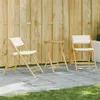 Image de vidaXL Ensemble de bistro pliante 3 pcs et coussins blanc crème bambou