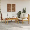 Image de vidaXL Salon de jardin 3 pcs avec coussins bois massif d'acacia