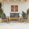 Image de Vidaxl Salon De Jardin Avec Coussins 5 Pcs Bois D'acacia Solide