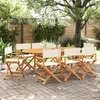 Image de Vidaxl Chaises De Jardin Pliables Lot De 8 Blanc CrÃ¨me Tissu
