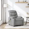 Image de vidaXL Fauteuil de massage inclinable Gris clair Tissu374156