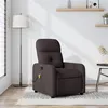 Image de vidaXL Fauteuil de massage inclinable Marron foncé Tissu