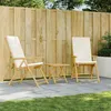 Image de vidaXL Chaises inclinables de jardin pliantes lot de 2 coussins bambou365875