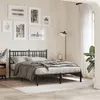 Image de vidaXL Cadre de lit métal sans matelas avec tête de lit noir 135x190cm