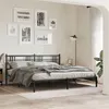 Image de vidaXL Cadre de lit métal avec tête de lit noir 183x213 cm