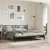 Image de vidaXL Cadre de lit métal avec tête de lit noir 193x203 cm