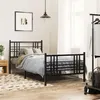 Image de vidaXL Cadre de lit métal sans matelas et pied de lit noir 100x200 cm