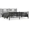 Image de vidaXL Cadre de lit mÃ©tal sans matelas avec pied de lit noir 193x203cm