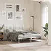Image de vidaXL Cadre de lit métal avec tête de lit blanc 140x190 cm