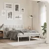 Image de vidaXL Cadre de lit métal avec tête de lit blanc 140x200 cm