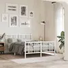 Image de vidaXL Cadre de lit métal avec tête de lit/pied de lit blanc 120x200cm
