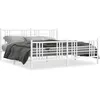 Image de vidaXL Cadre de lit mÃ©tal sans matelas et pied de lit blanc 183x213 cm