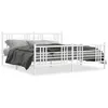 Image de vidaXL Cadre de lit mÃ©tal sans matelas et pied de lit blanc 193x203 cm