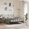 Image de vidaXL Cadre de lit métal avec tête de lit/pied de lit noir 140x190 cm