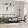 Image de vidaXL Cadre de lit métal avec tête de lit/pied de lit noir 183x213 cm