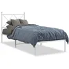 Image de vidaXL Vidaxl Cadre De Lit Métal Sans Matelas Avec Tête De Lit Blanc 75x190cm