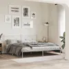 Image de vidaXL Cadre de lit métal avec tête de lit blanc 183x213 cm
