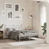 Image de vidaXL Cadre de lit métal avec tête de lit/pied de lit blanc 120x200cm