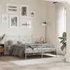 Image de vidaXL Cadre de lit métal avec tête de lit/pied de lit blanc 140x200cm