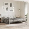 Image de vidaXL Cadre de lit métal sans matelas et pied de lit blanc 183x213 cm