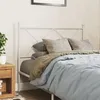 Image de vidaXL Tête de lit métal blanc 100 cm