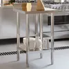 Image de vidaXL Table de travail de cuisine avec dosseret 55x55x93 cm inox376456