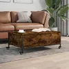 Image de vidaXL Table basse avec roulettes chêne fumé bois d'ingénierie842298